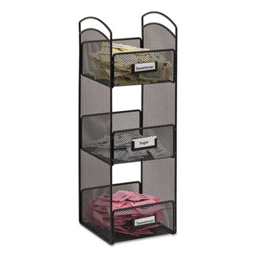 Safco® Onyx Breakroom Organizers, 3compartments, 12.75x4.5x13.25, Steel Mesh, Black freeshipping - TVN Wholesale